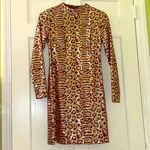 NWT TOPSHOP SEQUIN LEOPARD DRESS...NYE!